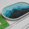 Handcrafted Concrete Serving Tray with Painted Design Mountain