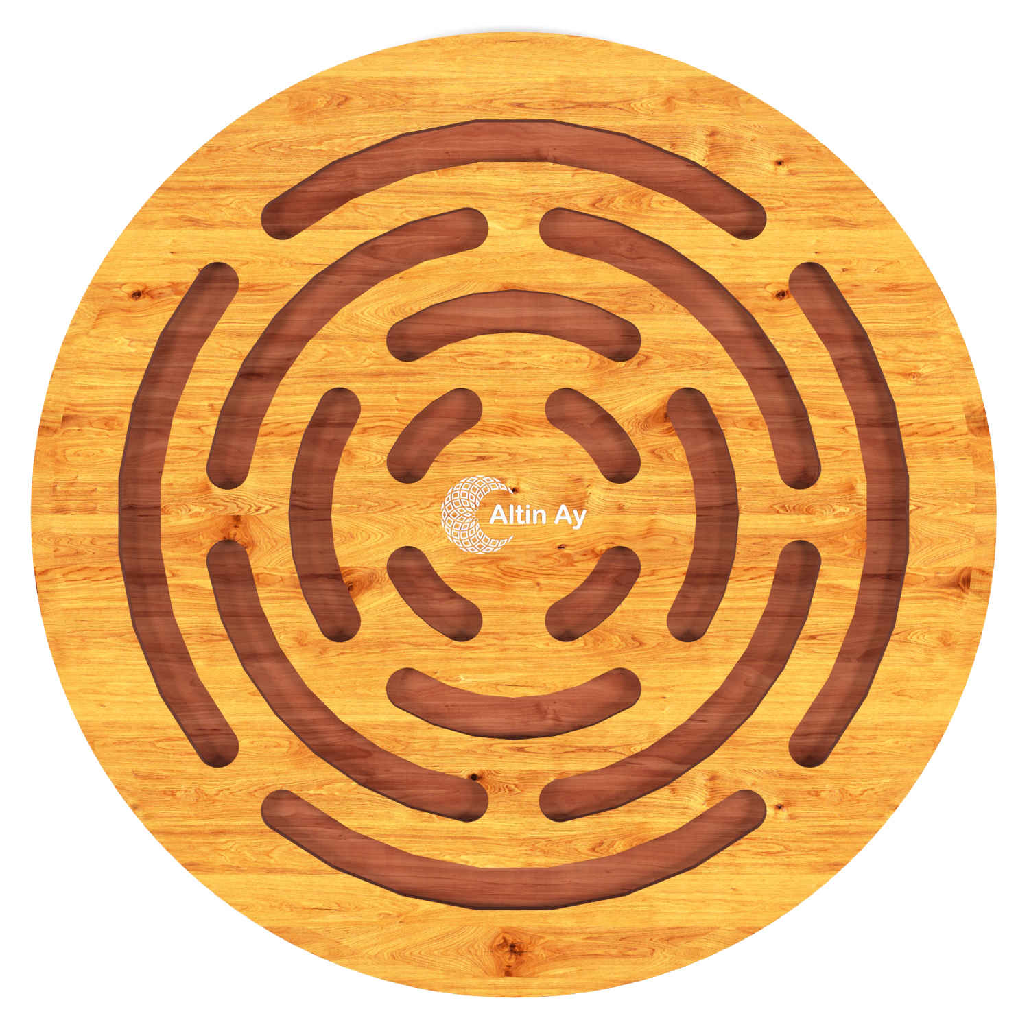 Handcrafted Wooden Trivet with Maze Design for Hot Pot