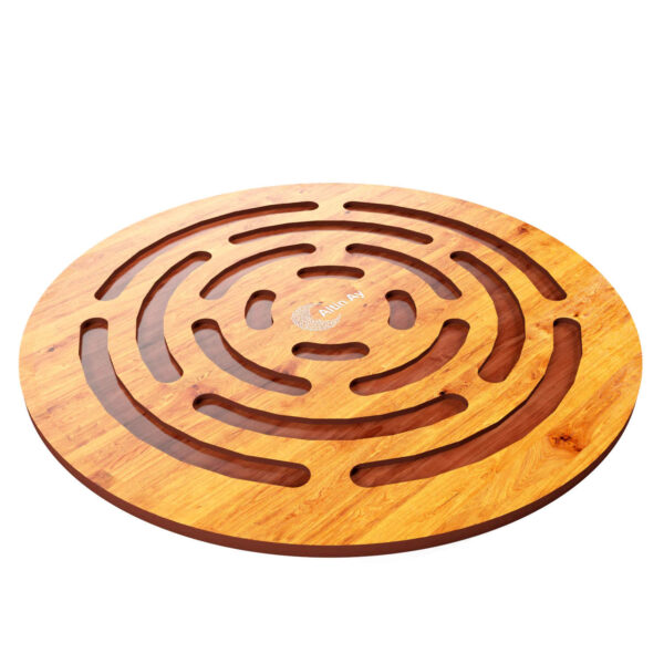 Handcrafted Wooden Trivet with Maze Design for Hot Pot