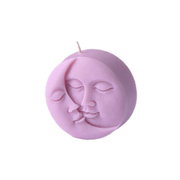 Fantasy Handmade Sculpture Candle with Moon and Sun Design