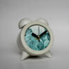 Handmade Concrete Twin Bell Clock with Marble Design