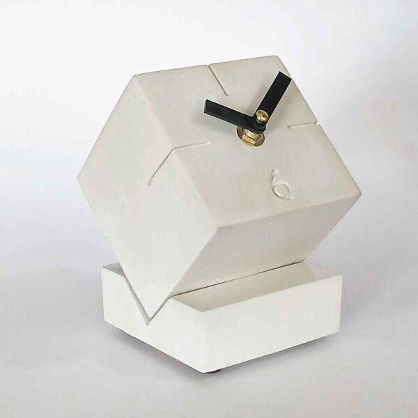 Handcrafted Concrete Desk Clock - Minimalist Square