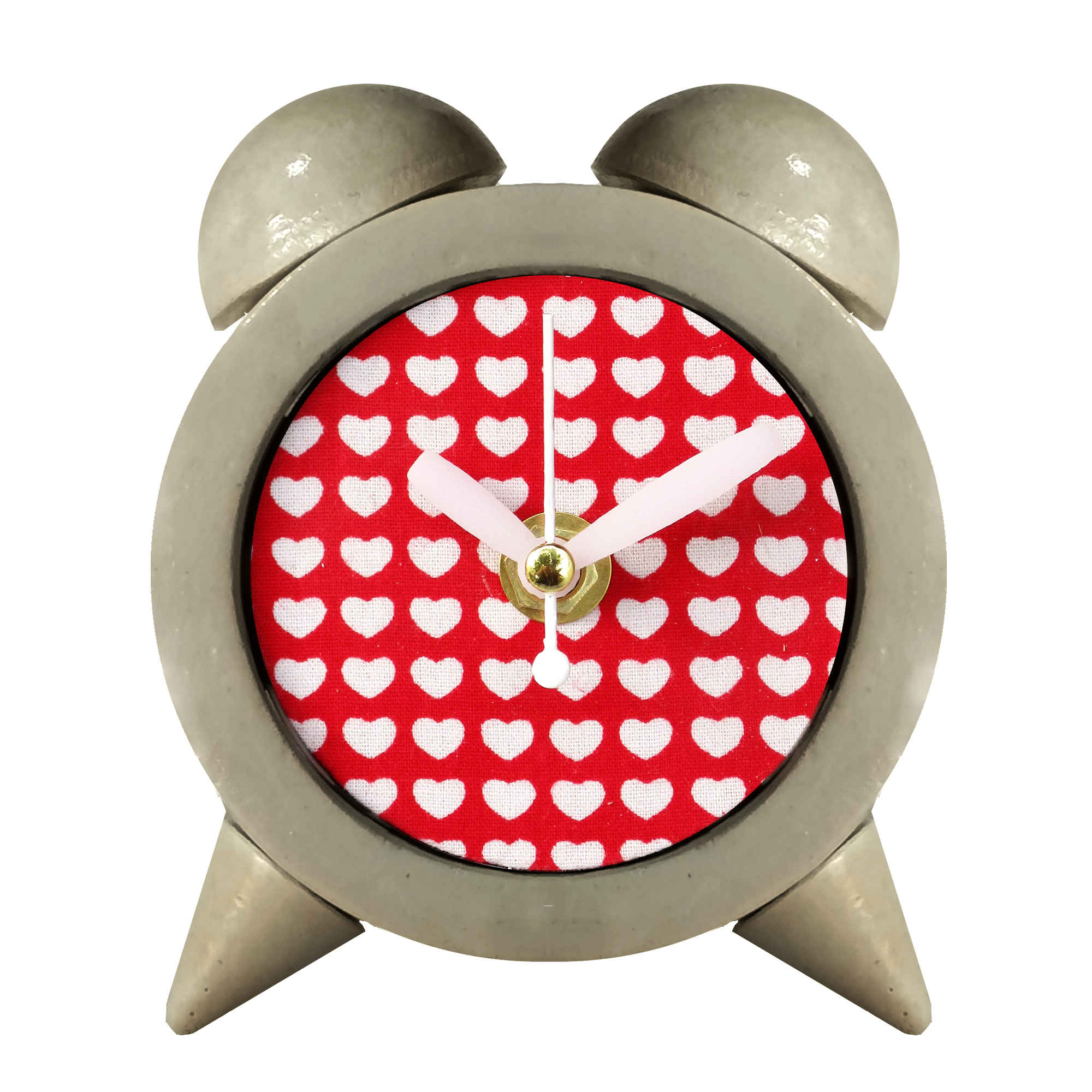 Handmade Concrete Twin Bell Clock for Home Decor