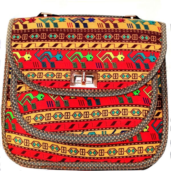 Handmade Crossbody Shoulder Bag in Faux Leather with Traditional Style