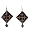 Persian Embroidered Earrings Traditional Needlework with Pendant
