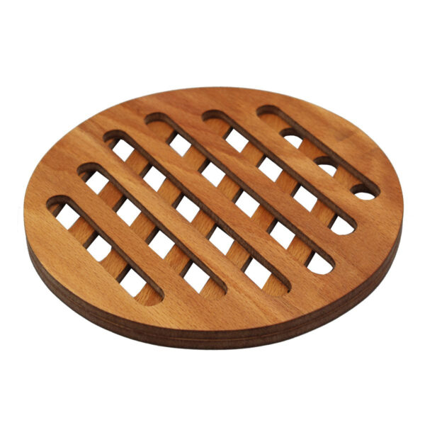 Vintage Teak Wood Trellis Trivet Handmade for Hot Pot