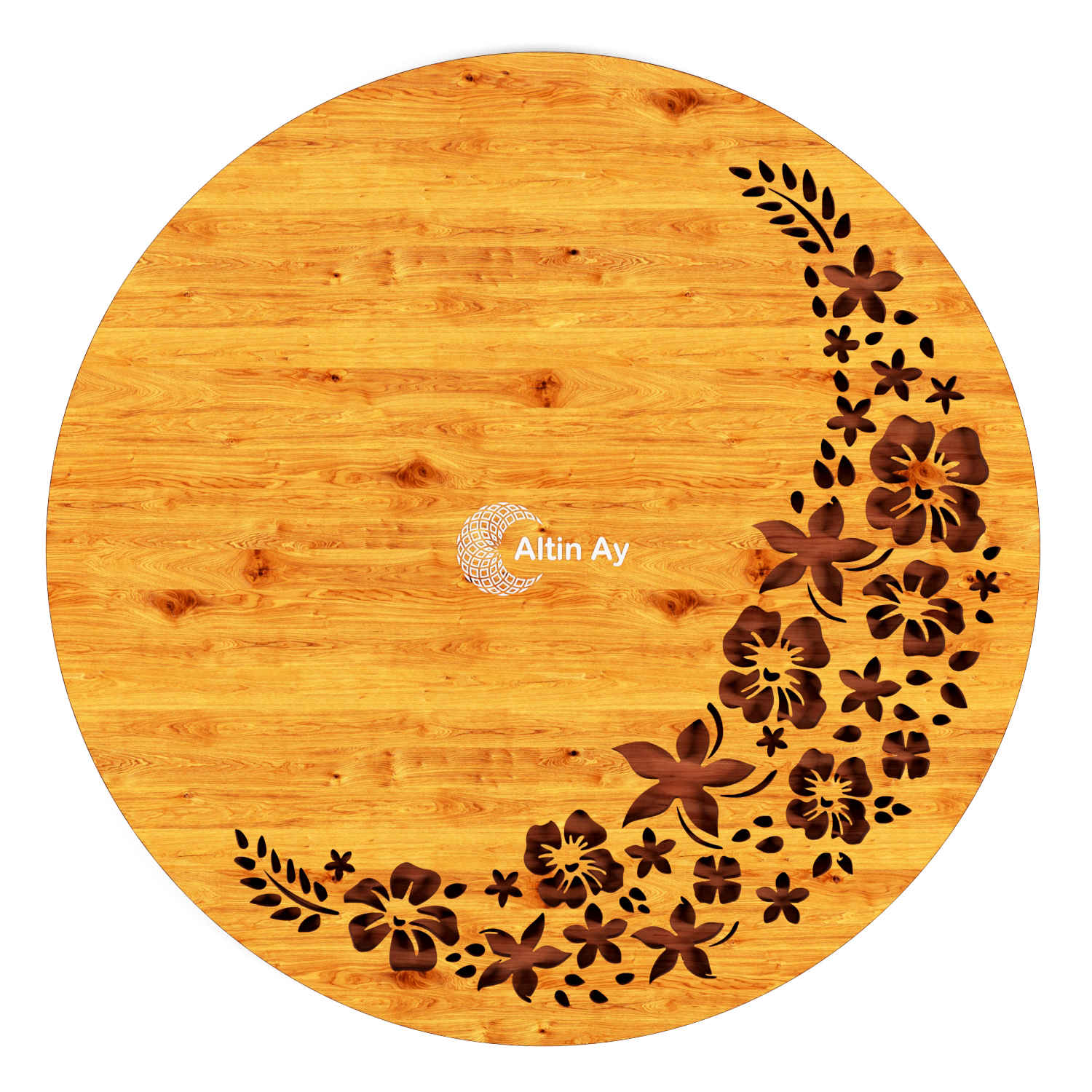 Handmade Wood Trivet Floral Design for Table Protection