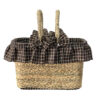 Handwoven Picnic Handwoven Palm Leaf Basket with Checkered Design