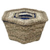 Handwoven Storage Basket with Lid Hexagonal Design