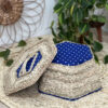 Handwoven Storage Basket with Lid Hexagonal Design