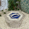 Handwoven Storage Basket with Lid Hexagonal Design