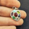 Islamic Silver Pendant Seven Stone with Hirz of Imam Jawad