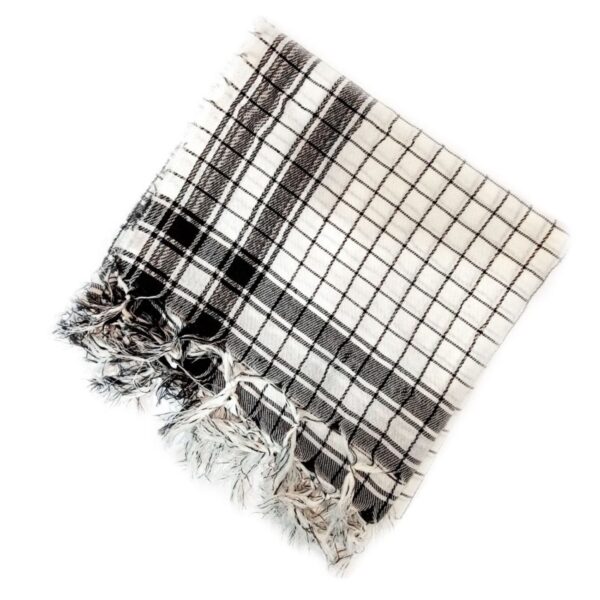 Baseej Checkered Keffiyeh Scarf – Arabic Headwrap for Sun & Sand Protection