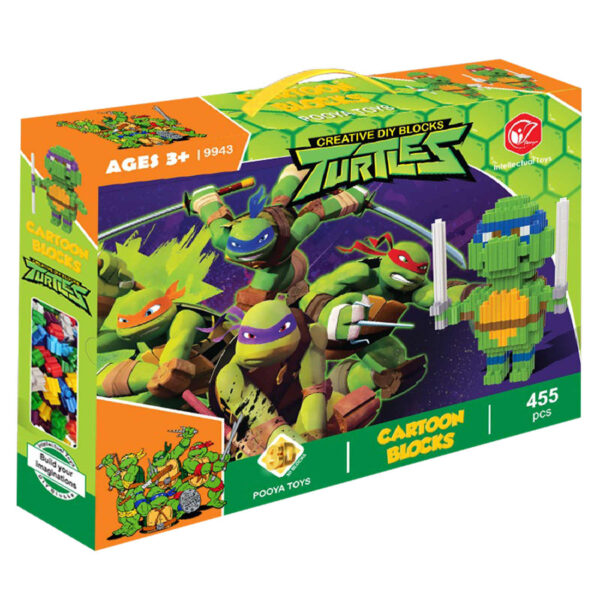 Intellectual Toys: Ninja Turtles TMNT Building Blocks – 455 Pieces for Ages 3+