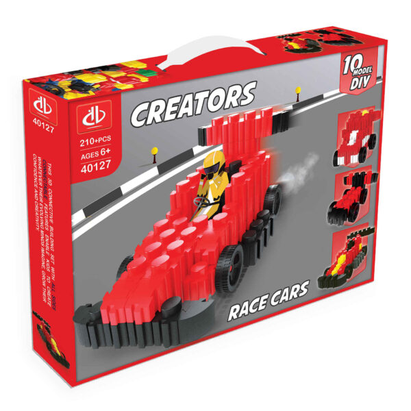 Creators: Race Cars Building Blocks – 10 Models, 210 Pieces for Ages 6+