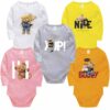Lap Shoulder Unisex Baby Bodysuit Long Sleeve Set of 5