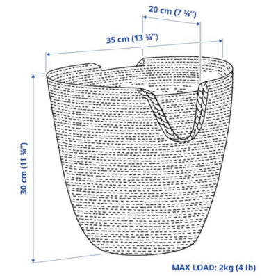 Large Woven Basket with Handle