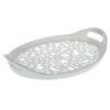 Melamine Tray Floral White & Gray for Serving