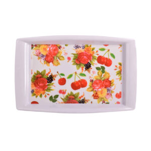 Melamine Tray with Cherry & Flower Design