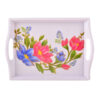 Melamine Serving Tray with Handle Durable & Lightweight Floral Design