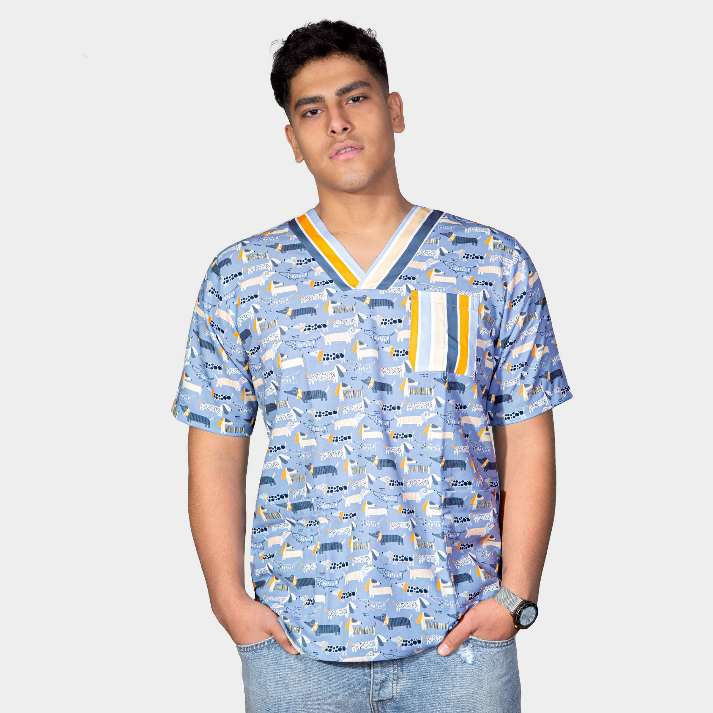 Men’s Veterinary Scrub Top for Clinic & Hospital – Reliable & Professional