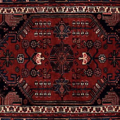 Original Persian Carpet with Wool Hand-Knotted in Hamadan Lachak Toranj