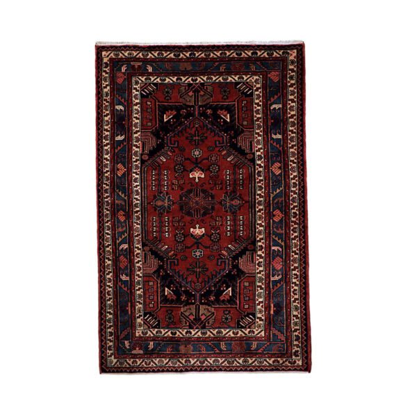 Original Persian Carpet with Wool Hand-Knotted in Hamadan Lachak Toranj