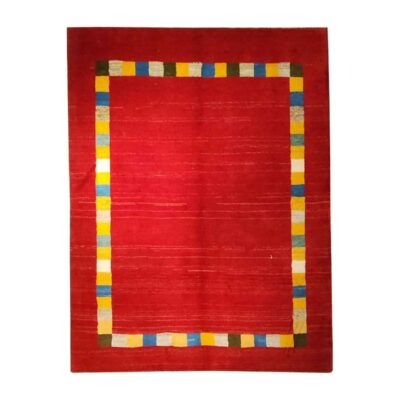 Original Persian Gabbeh Wool Rug Handwoven Bordered