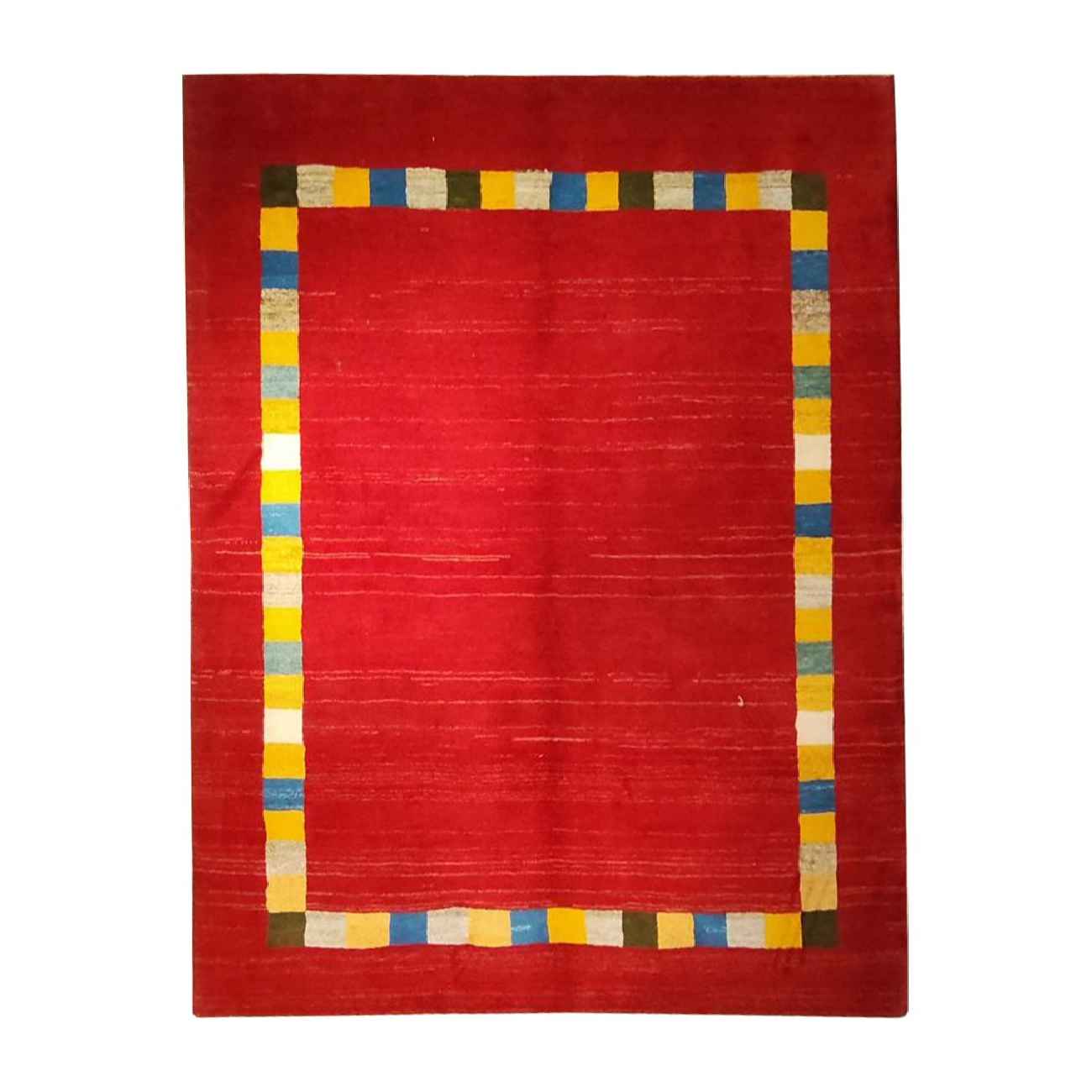 Original Persian Gabbeh Wool Rug Handwoven Bordered