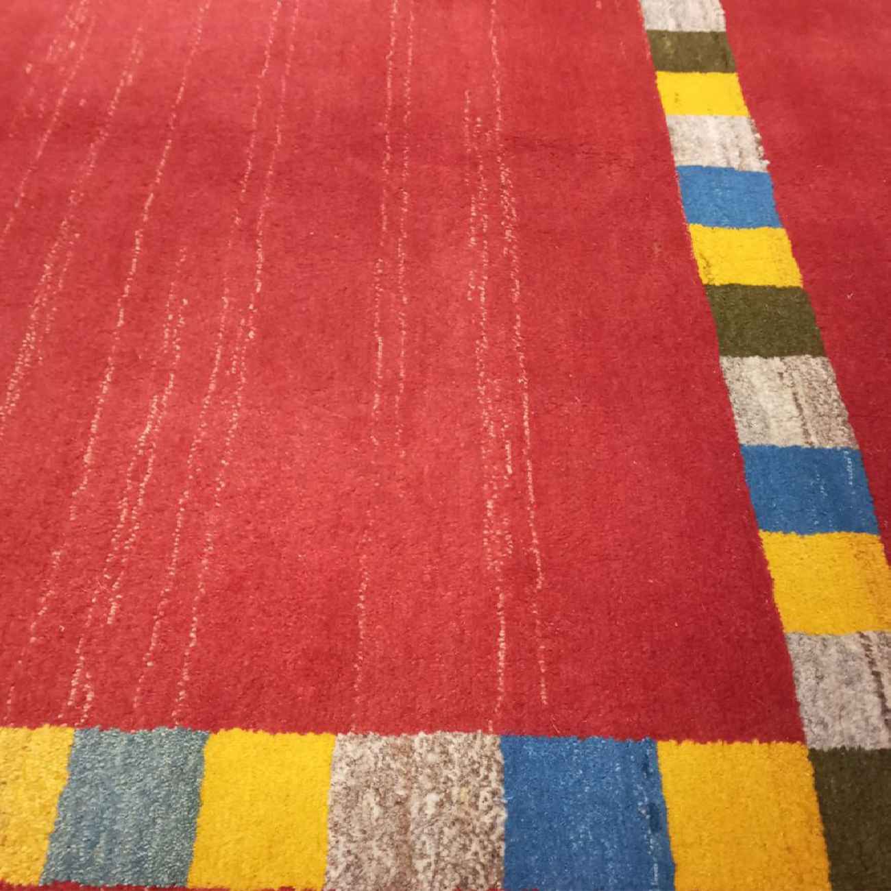 Original Persian Gabbeh Wool Rug Handwoven Bordered