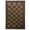 Original Genuine Persian Gabbeh Wool Rug Handwoven in Fars Checkered Brown