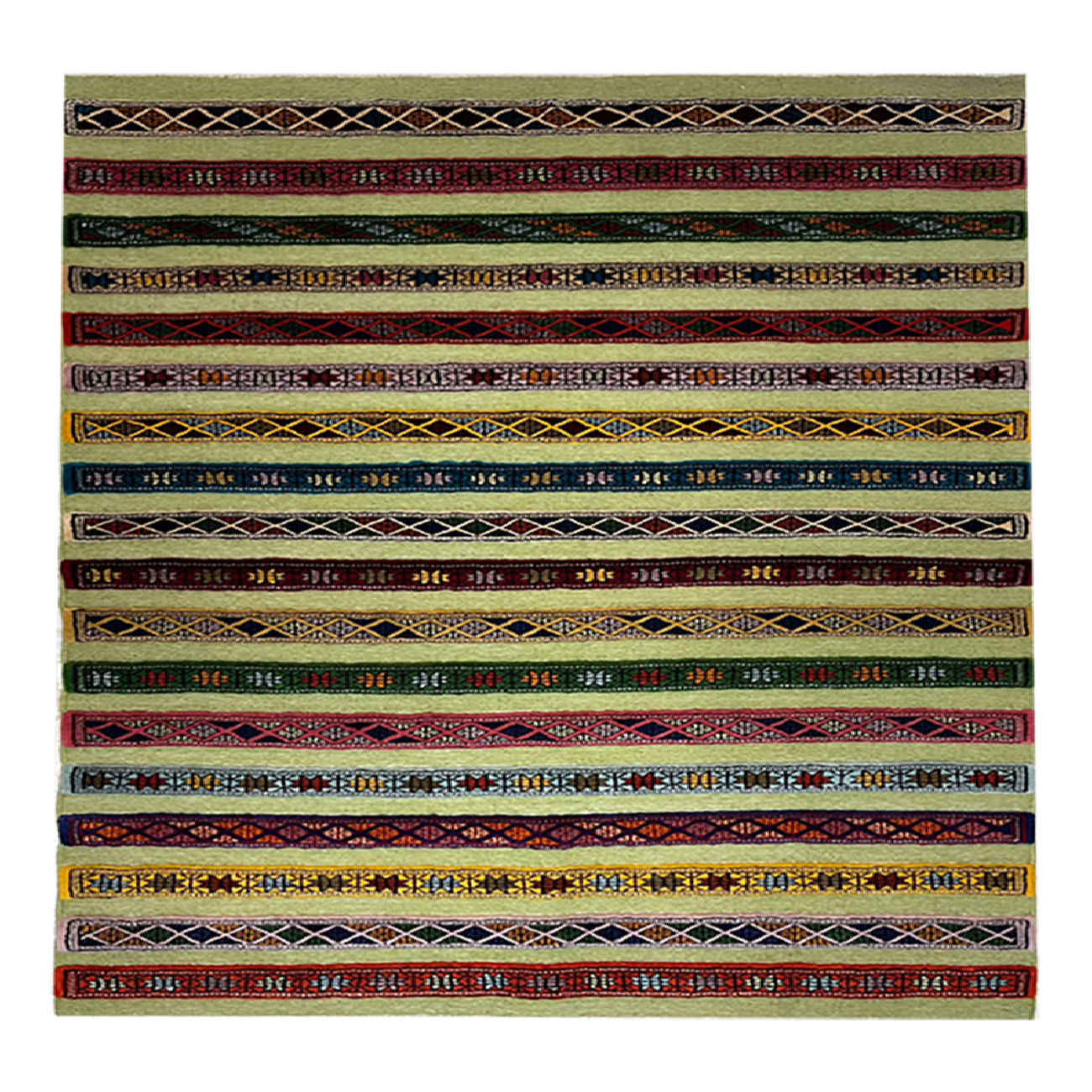 Original Persian Wool Kilim Rug Handwoven in Golestan Striped