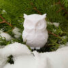 Decorative White Owl Figurine for Gift - Ceramic Bird Sculpture