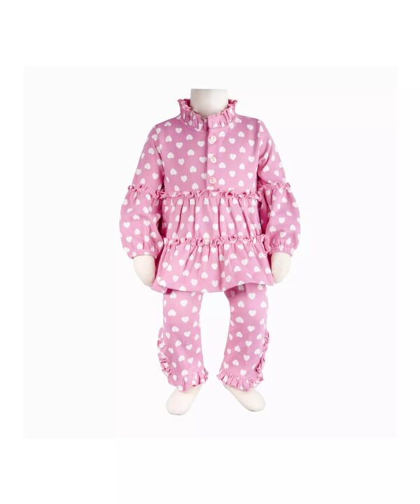 Baby Girl’s Long Sleeve Heart Design Pajama Set