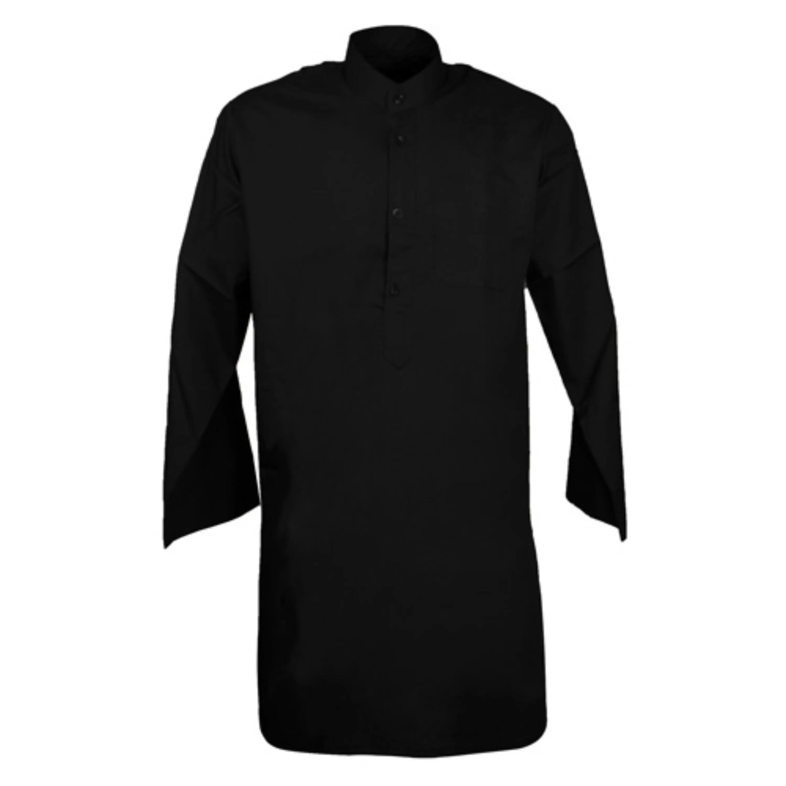 Black Pakistani Kurta for Men – Traditional Long Shirt