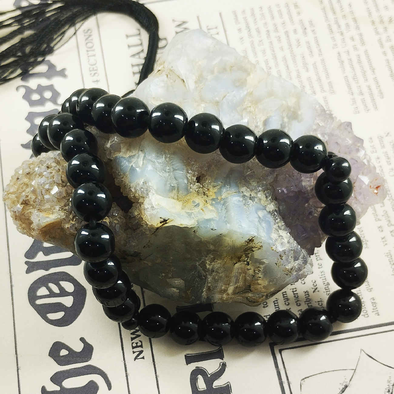 Islamic Agate Rosary Crafted with 33 Prayer Beads Tasbih Black