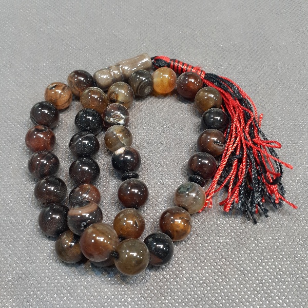 Islamic Agate Rosary Crafted with 33 Prayer Beads Tasbih Tara