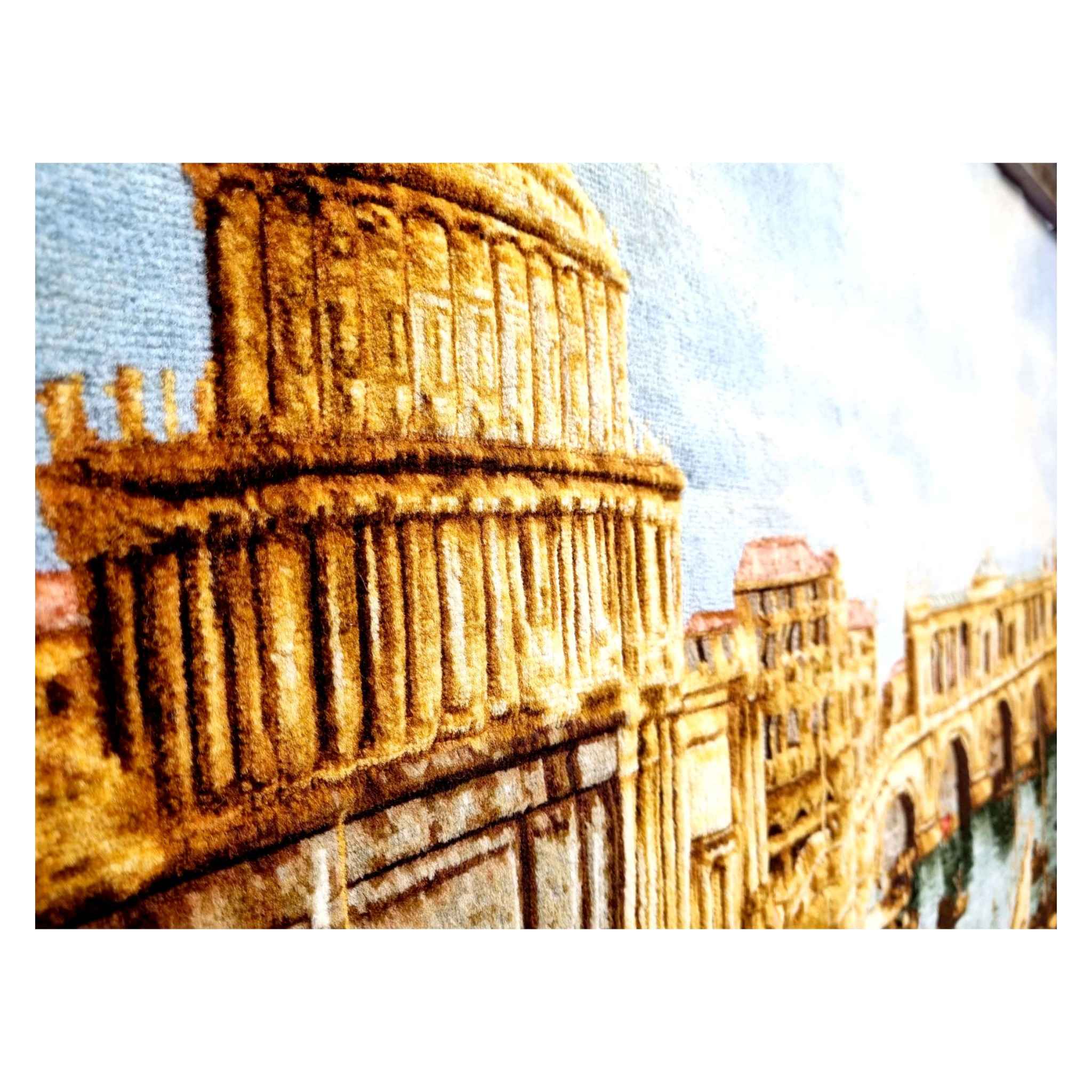 Hand-Knotted Persian Pictorial Rug from Tabriz Depicting Venice