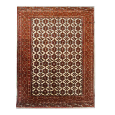 Persian Carpet with Wool Hand-Knotted Genuine Torkaman