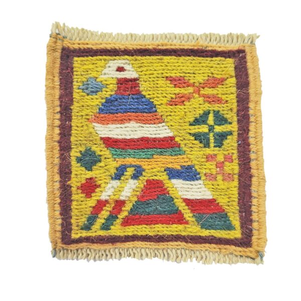 Handwoven Persian Kilim Coaster for Table Decor
