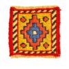 Handwoven Persian Kilim Coaster with Diamond Yellow