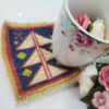 Handwoven Persian Kilim Coaster Pine Tree