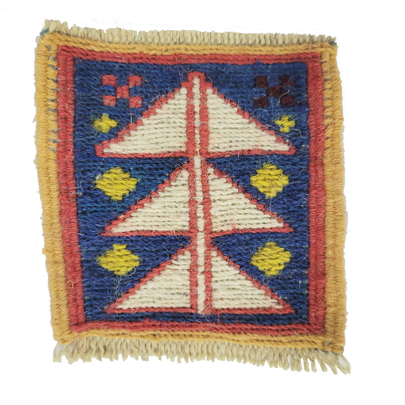 Handwoven Persian Kilim Coaster Pine Tree