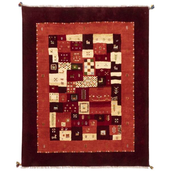 Authentic Persian Gabbeh Wool Rug Handwoven in Fars