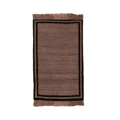 Persian Gabbeh Wool Rug Handwoven in Fars Bordered Brown