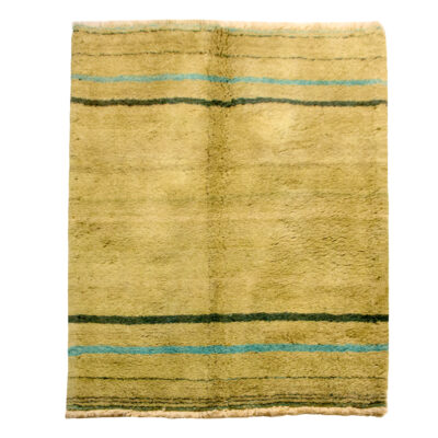 Persian Gabbeh Rug with Wool Handwoven in Khorasan Yellow
