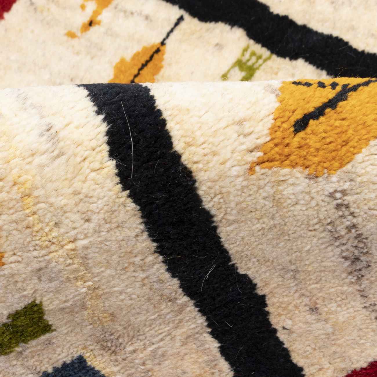 Genuine Persian Gabbeh Wool Rug Handwoven in Fars Tree Motifs