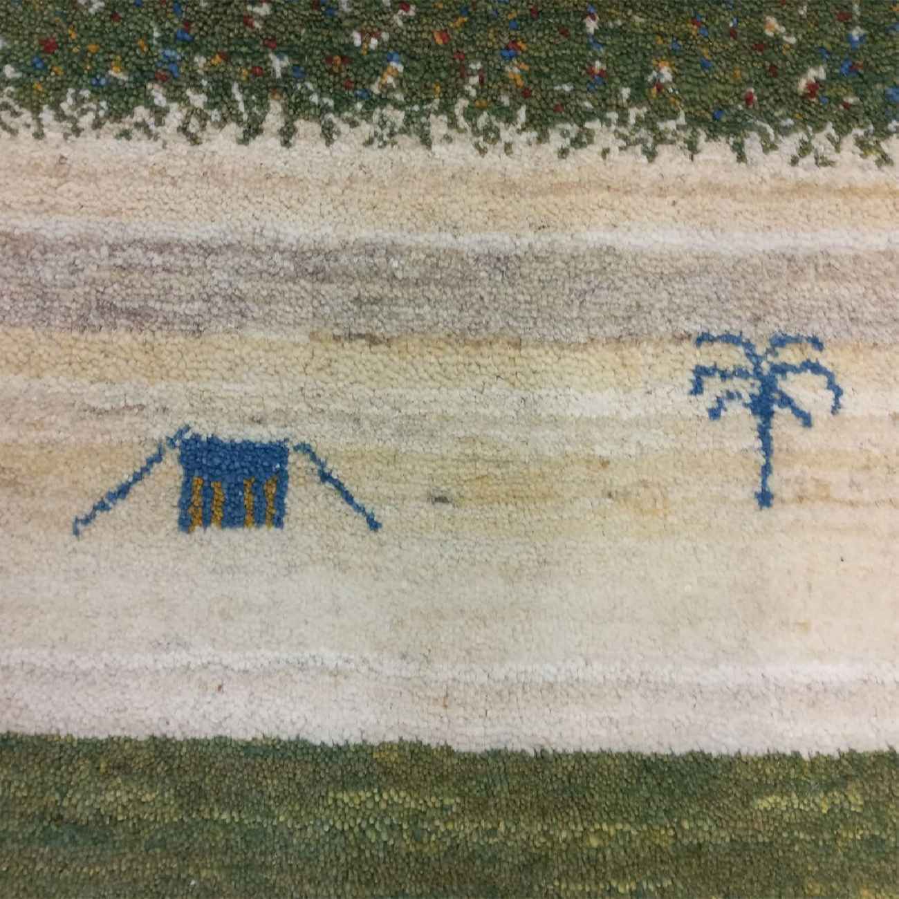 Persian Gabbeh Wool Rug Handwoven Tree & Animal Motifs