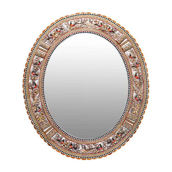 Persian Wooden Mirror Frame – Khatamkari Embossed Design