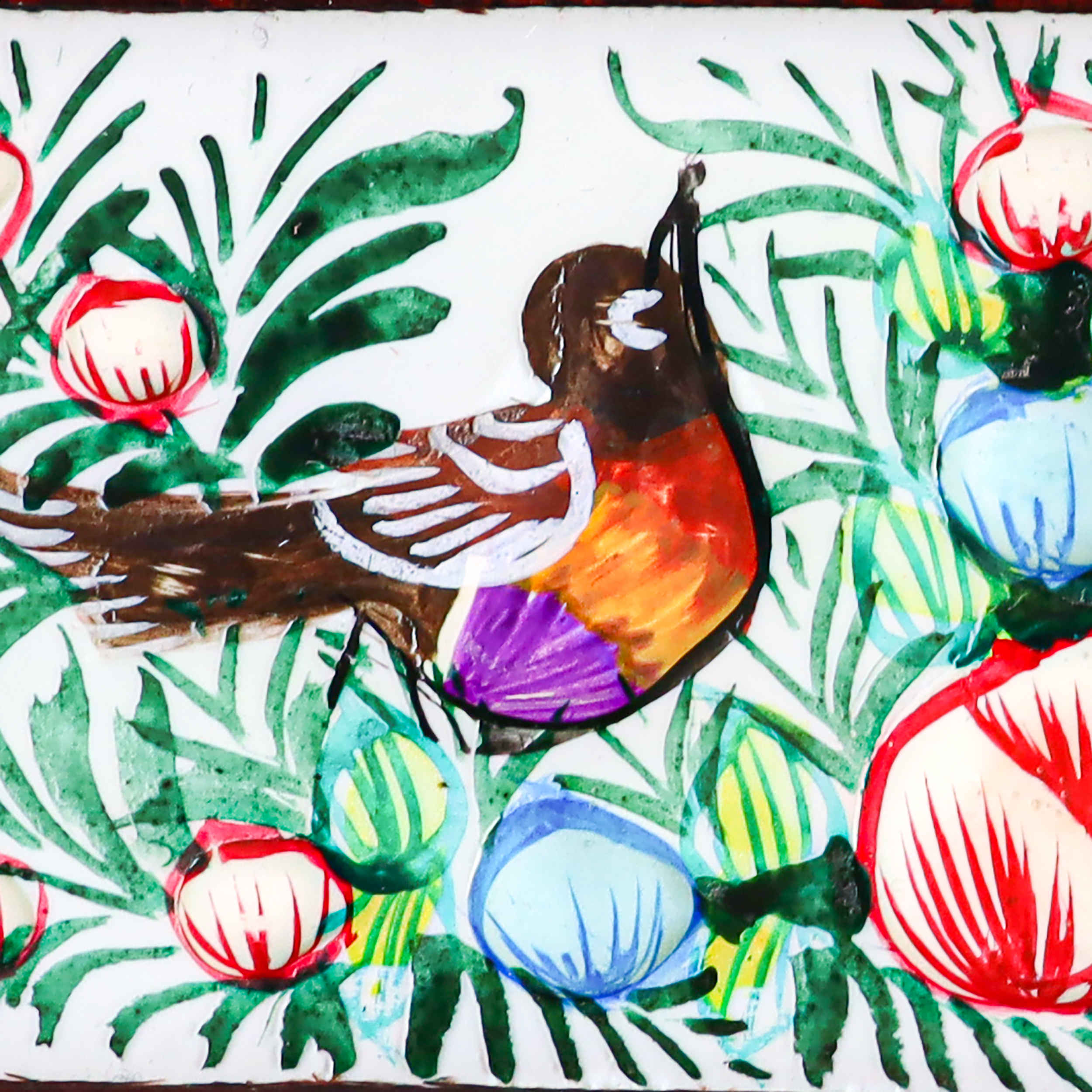 Wooden Mirror Frame – Khatamkari Embossed Miniature Design